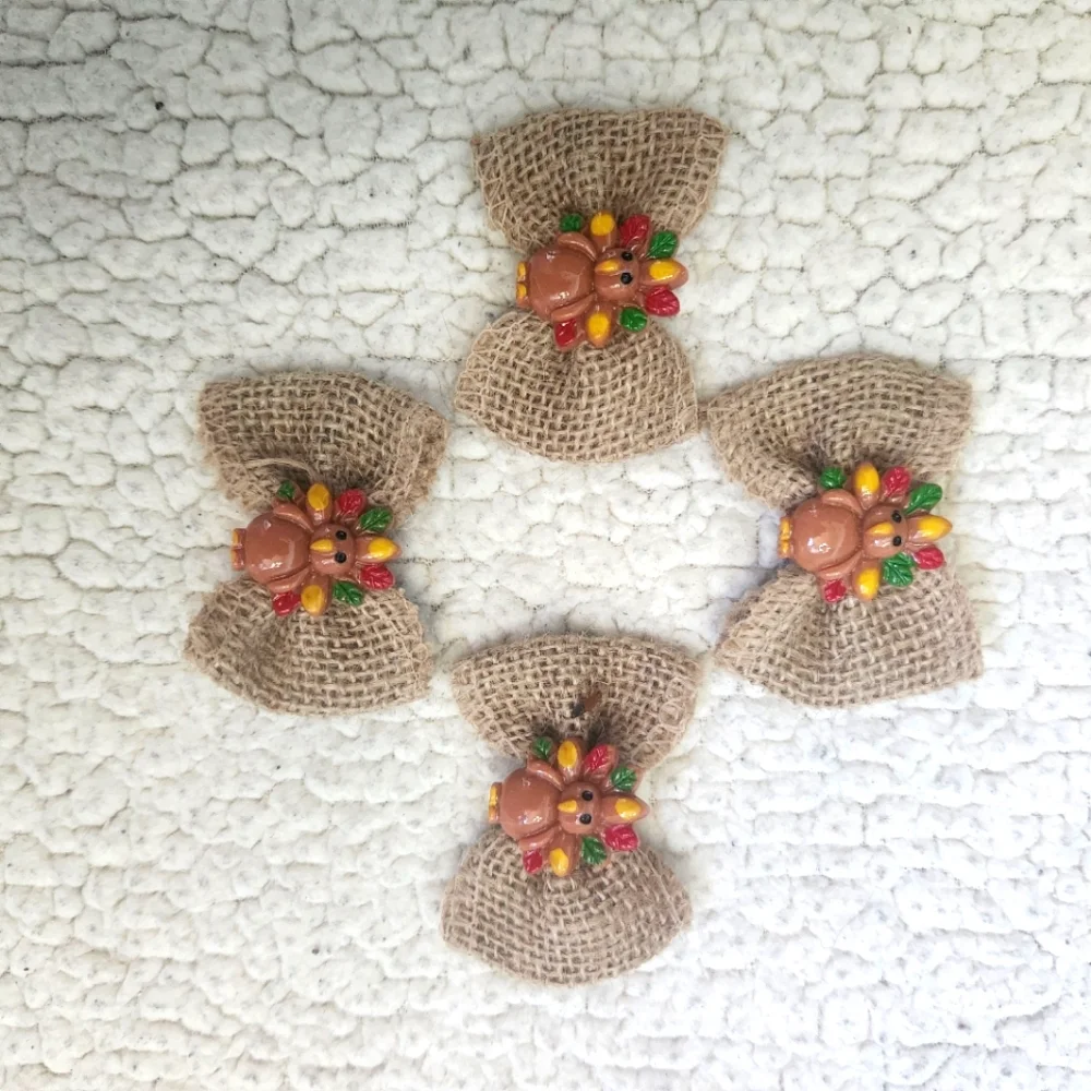 Thanksgiving Turkey Clip in bows